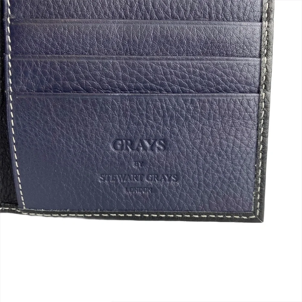 Grays - Stuart Grays of London leather passport cover NWOT black & purple unisex